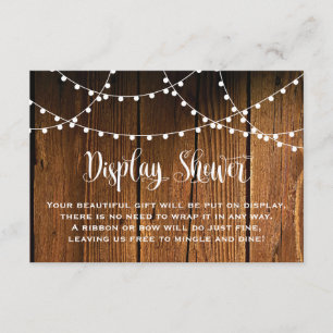 Carte D'accompagnement Insertion rustique de douche d'affichage de