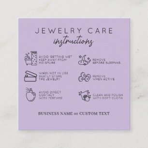 Carte D'accompagnement Instruction sur les bijoux Merci pourpre