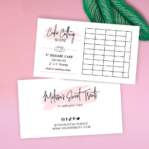 Carte D'accompagnement Instructions de coupe de gâteau Carré de 9 po 2x1 