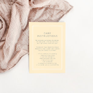 Carte D'accompagnement Instructions d'entretien de produit jaune beurre A