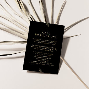 Carte D'accompagnement Instructions d'entretien de produit noir et or EVE