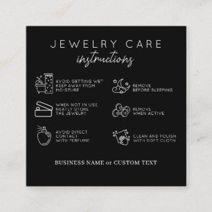 Carte D'accompagnement Instructions pour la bijouterie Commerce Merci noi