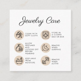 Carte D'accompagnement Instructions pour l'entretien des bijoux en poulet