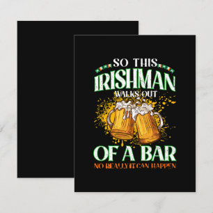 Carte D'accompagnement Irlandais buvant de la bière St. Patrick's Day