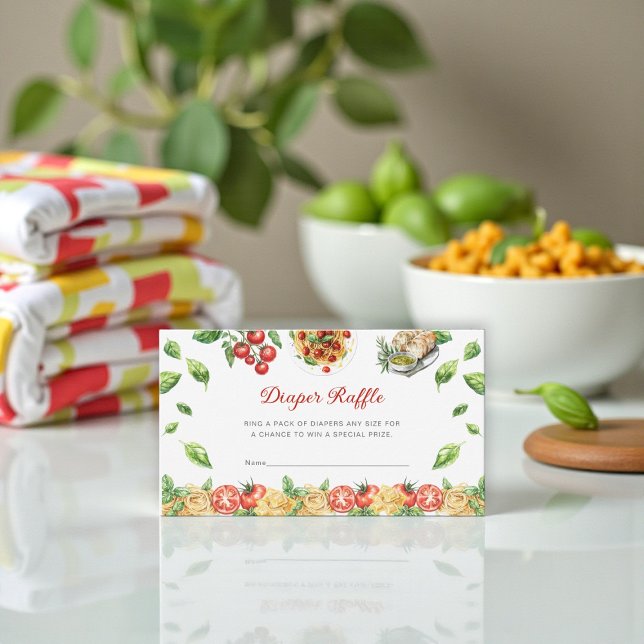 Carte D'accompagnement Italian Pasta Themed Diaper Raffle Card (Créateur téléchargé)