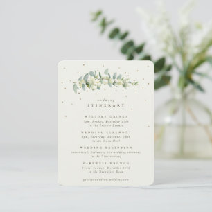 Carte D'accompagnement Itinéraire Mariage de la crème Snowberry+Eucalyptu