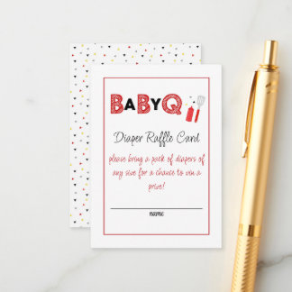 Carte D'accompagnement It's a Baby Q Diaper Raffle Card