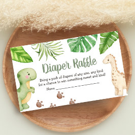 Carte D'accompagnement It's a Boy Dinosaur Baby Shower Diaper Raffle