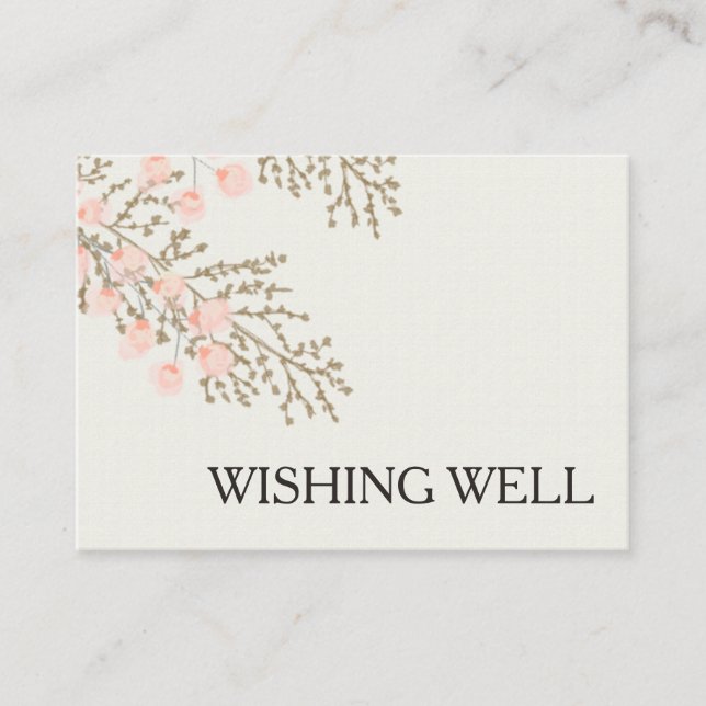 Carte D'accompagnement ivoire blush or floral souhait bien (Devant)
