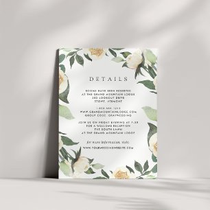 Carte D'accompagnement Ivory Bloom   Détails sur le Mariage floral aquare