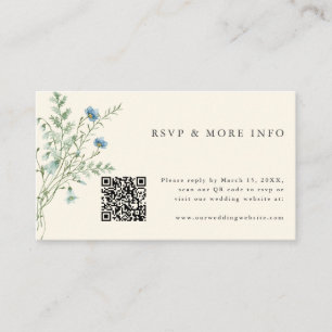 Carte D'accompagnement Ivory Elegant Aquarelle Fleurs sauvages mariage RS