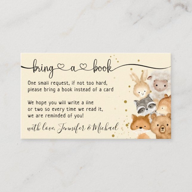 Carte D'accompagnement Ivory Forest Baby Animals Bring a Book (Devant)