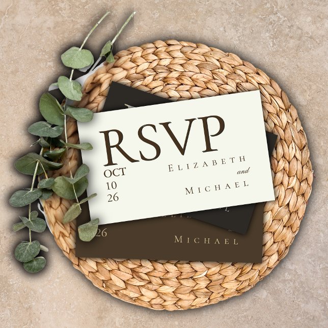 Carte D'accompagnement Ivory Minimalist Boho Wedding RSVP Response Card (Créateur téléchargé)
