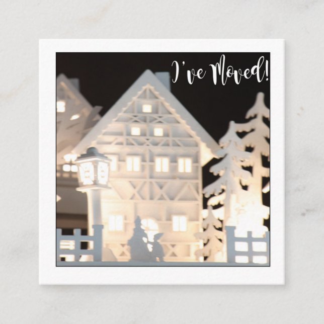 Carte D'accompagnement J'ai déménagé des maisons de Noël éclairées (Devant)