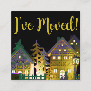 Carte D'accompagnement J'ai déménagé des maisons de Noël éclairées