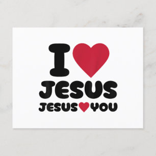 Carte D'accompagnement J'aime Jésus et Jésus t'aime chrétien