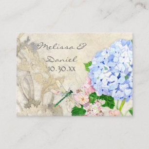 Carte D'accompagnement Jardin anglais, bleu et rose Hydrangeas aquarelle