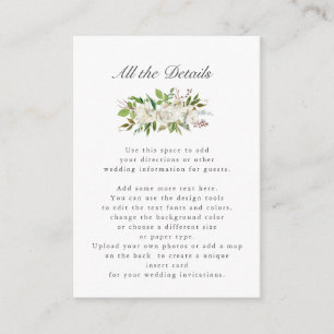 Carte D'accompagnement Jardin antique   Détails du MARIAGE floral Instruc