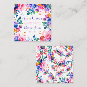 Carte D'accompagnement Jardin Aquarelle Florale Anniversaire Merci Insert