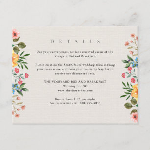 Carte D'accompagnement Jardin botanique fleur sauvage Détails du mariage