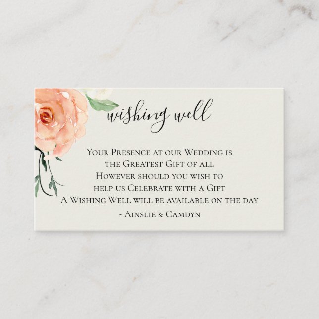 Carte D'accompagnement Jardin De Fleurs Mariage Souhaite Bien (Devant)