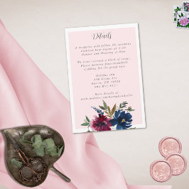 Carte D'accompagnement Jardin enchanté Rose Blush Burgundy Navy