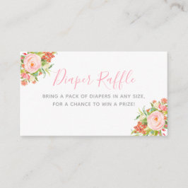 Carte D'accompagnement Jardin rose Floral Fille Baby shower Déchets Raffl