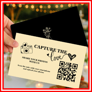 Carte D'accompagnement Jaune Beurre Capturer l'Amour QR Code Mariage