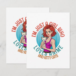 Carte D'accompagnement Je suis juste une fille qui aime les chats