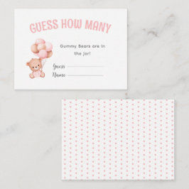 Carte D'accompagnement Jeu de Baby shower de ballon Teddy Bear