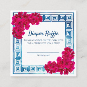Carte D'accompagnement Jeu de Baby Shower Rose Élégance Grecque à l'aquar