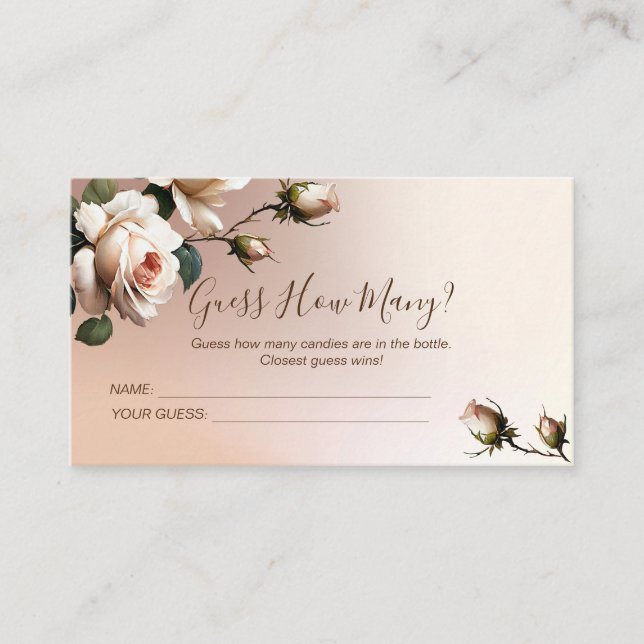 Carte D'accompagnement Jeu de Baby Shower Tea Rose (Devant)