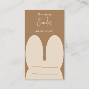 Carte D'accompagnement Jeu de combien de bonbons pour un lapin mignon