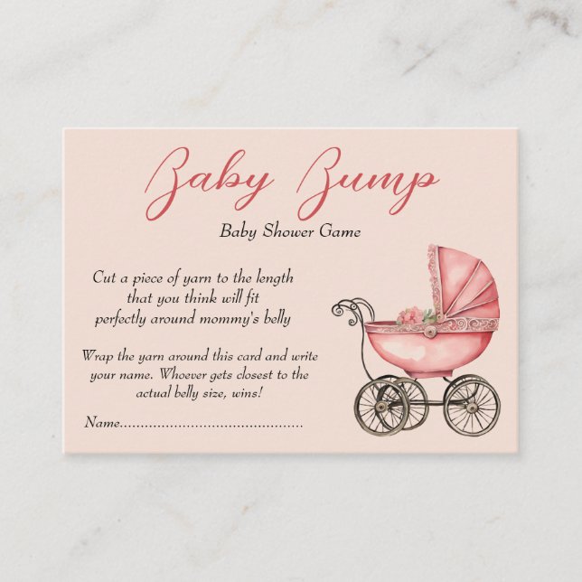 Carte D'accompagnement Jeu de devinette du ventre de bébé Chariot à bébé  (Devant)