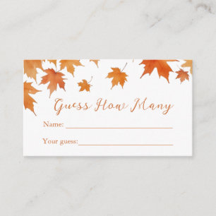 Carte D'accompagnement Jeu de devinette pour Baby Shower d'automne