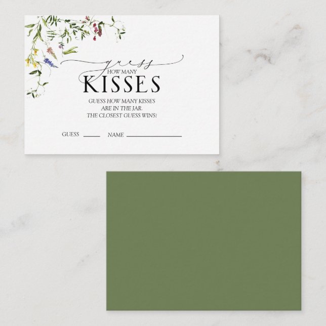 Carte D'accompagnement Jeu de Fête des mariées d'aquarelle Fleur sauvage  (Devant / Derrière)