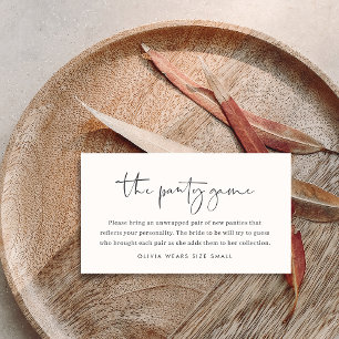 Carte D'accompagnement Jeu de Fête des mariées de script minimaliste mode