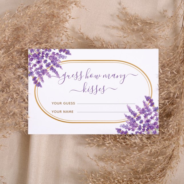 Carte D'accompagnement Jeu de mariage Combien de baisers Lavande Violette (Créateur téléchargé)