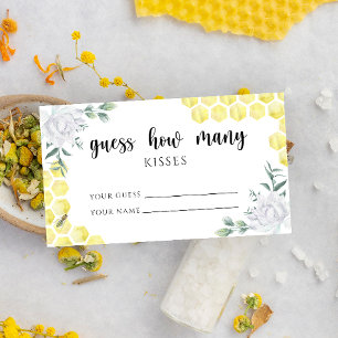 Carte D'accompagnement Jeu de mariage floral d'abeille - devine combien d