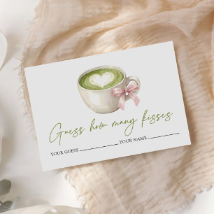 Carte D'accompagnement Jeu de mariage Matcha Latte Combien de baisers