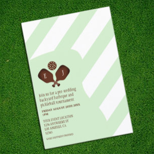 Carte D'accompagnement Jeu de Pré-Mariage Rayures Prépa Pickleball