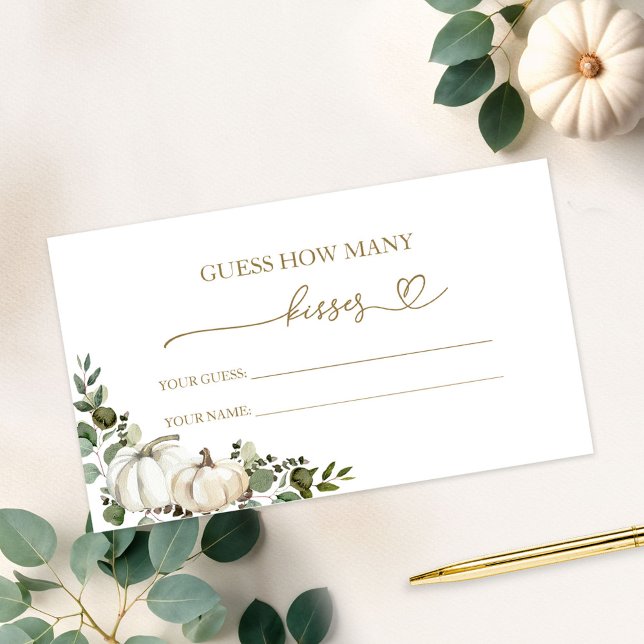 Carte D'accompagnement Jeux de mariage Devinez combien de baisers Automne (Créateur téléchargé)