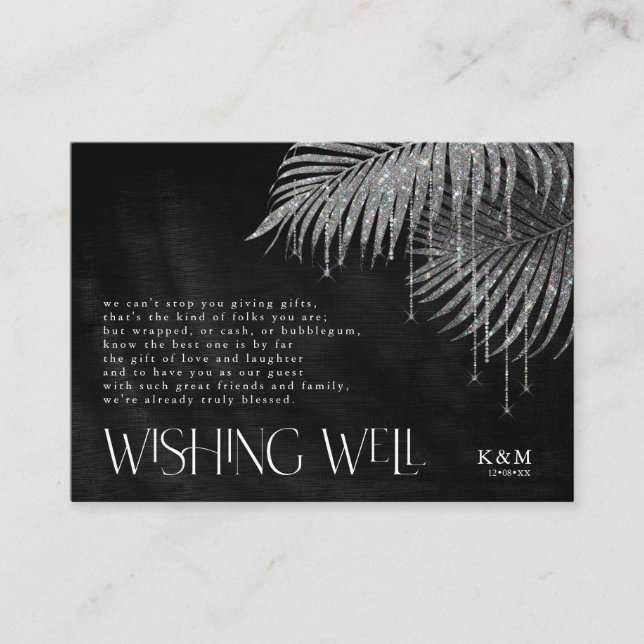 Carte D'accompagnement Joaillier Palm Leaf Wishing Well V3 Silver ID830 (Devant)