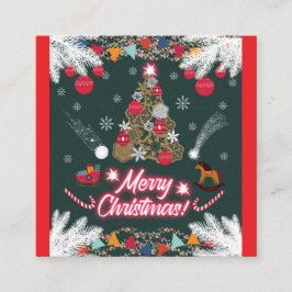 Carte D'accompagnement Joie à feuillage persistant de Noël