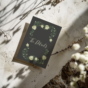 Carte D'accompagnement Joli Art nouveau fleurs blanches Les détails
