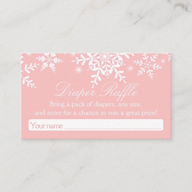Carte D'accompagnement Joli Baby shower de flocons de neige Reflets de co (Devant)
