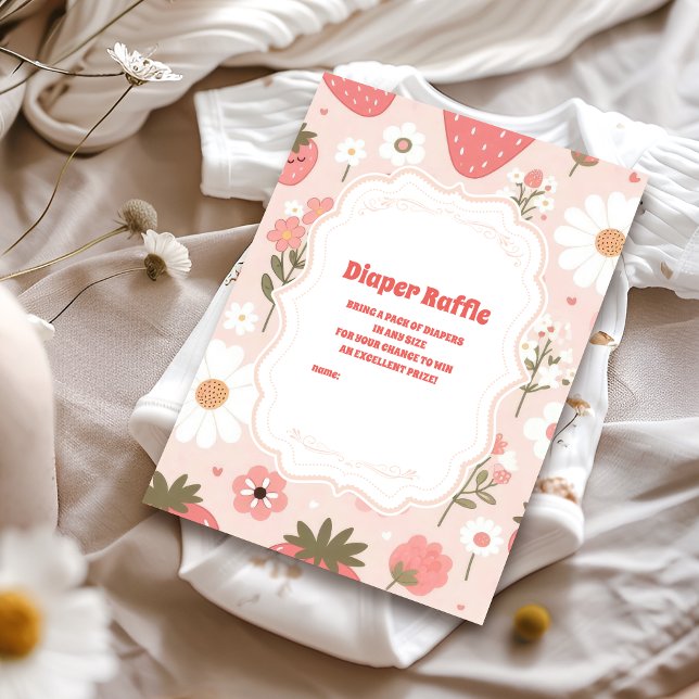 Carte D'accompagnement Joli Berry Doux Coquette Rose Diapper Raffle (Créateur téléchargé)