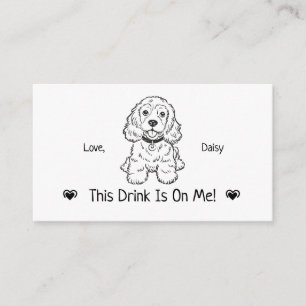 Carte D'accompagnement Joli Billet de Boisson de Mariage de Chien Personn