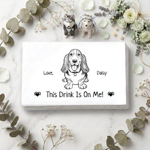 Carte D'accompagnement Joli billet de boisson de mariage de chien personn