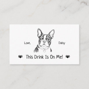Carte D'accompagnement Joli billet de boisson de mariage de chien personn